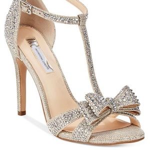Rhinestone Bow Bow Evening Sandals 💎